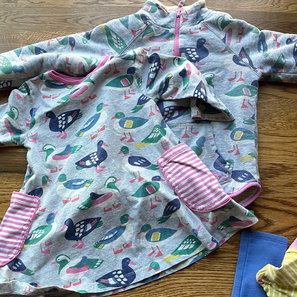 Mini Boden dress and Sweatshirt